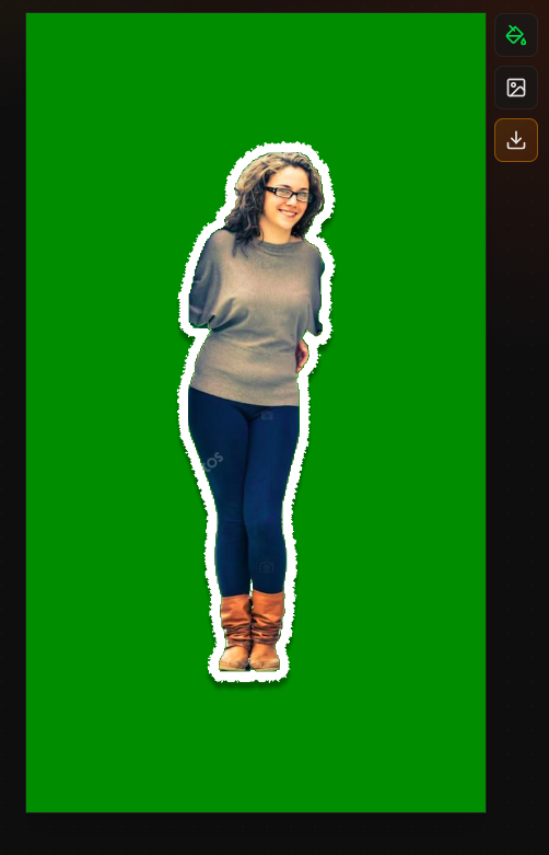 Cut‑out on a green screen background ready for chroma key